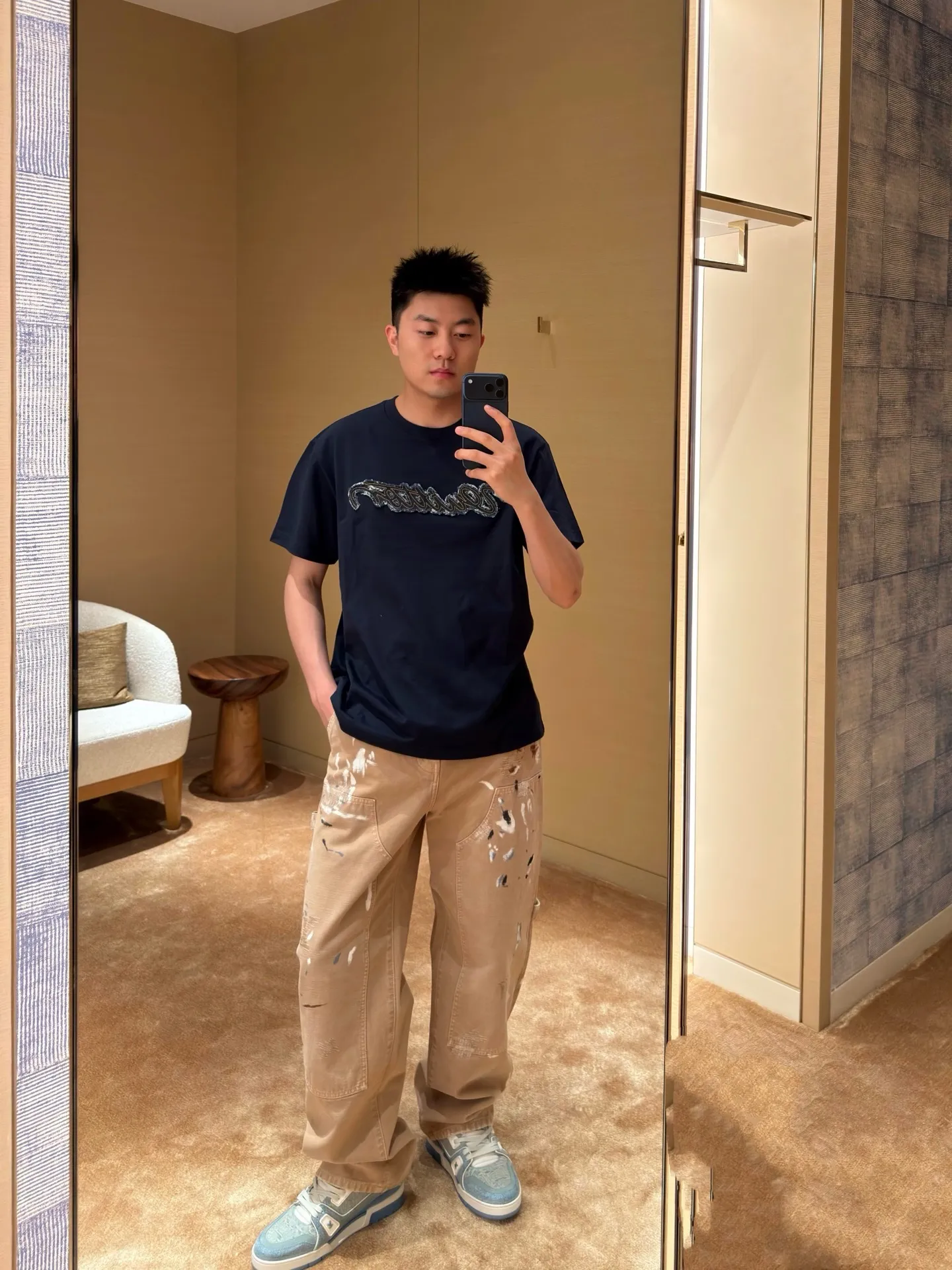 Louis Vuitton/Louis Vuitton graffiti splash suit jeans
